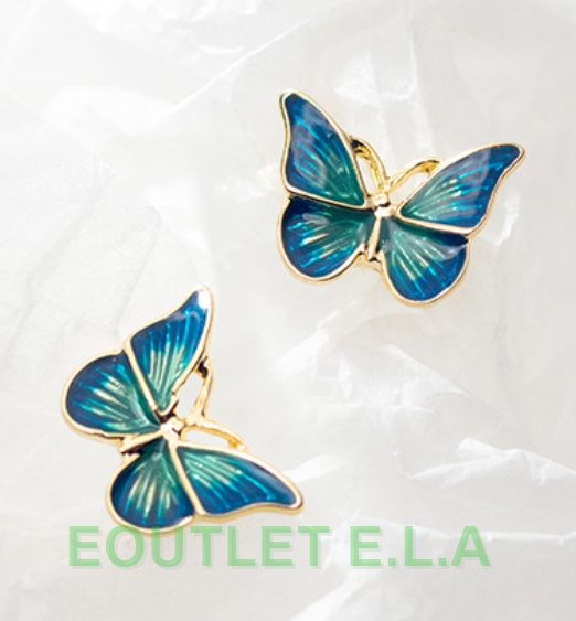 14x10mm BUTTERFLY SOLID GOLD SILVER STUDS